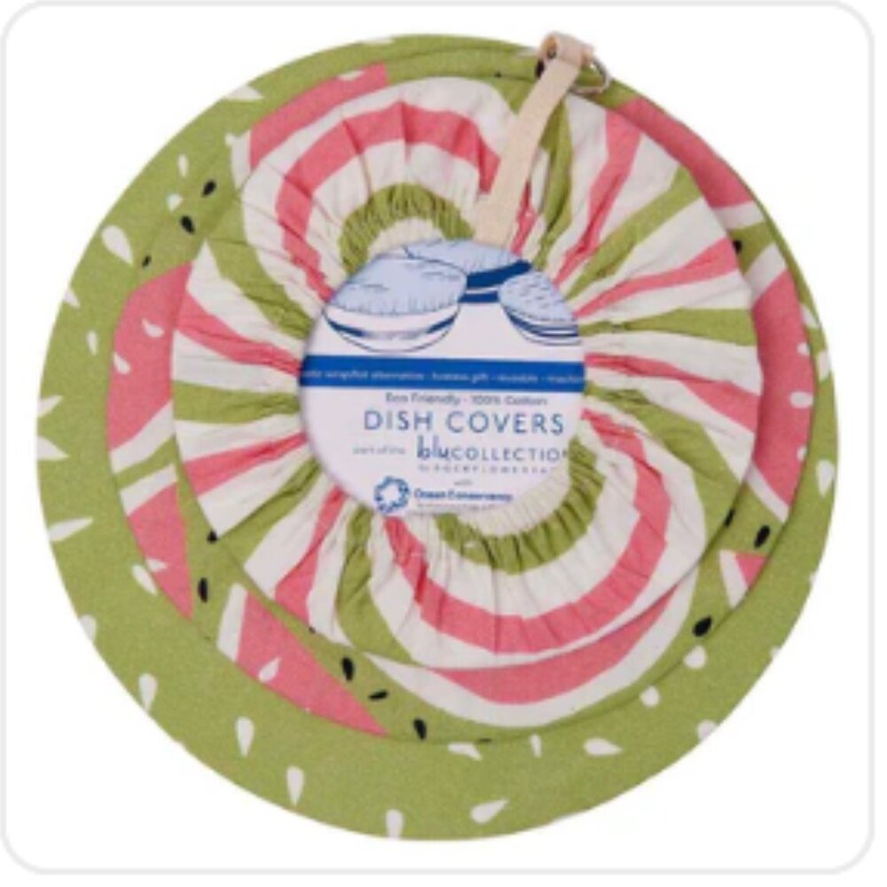 RockFlowerPaper - Watermelon Party Blu Kitchen Food Storage Covers - Picture 3 of 3